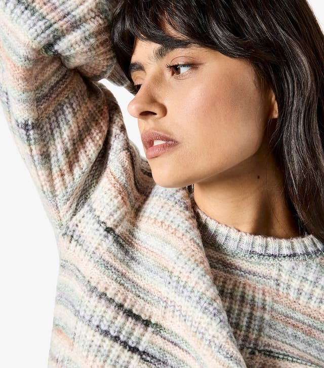 Apricot Women's Off White Textured Space Dye Jumper Apricot New Look - 2