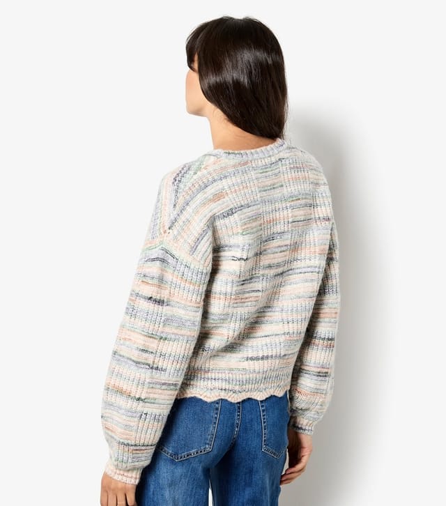 Apricot Women's Off White Textured Space Dye Jumper Apricot New Look - 3