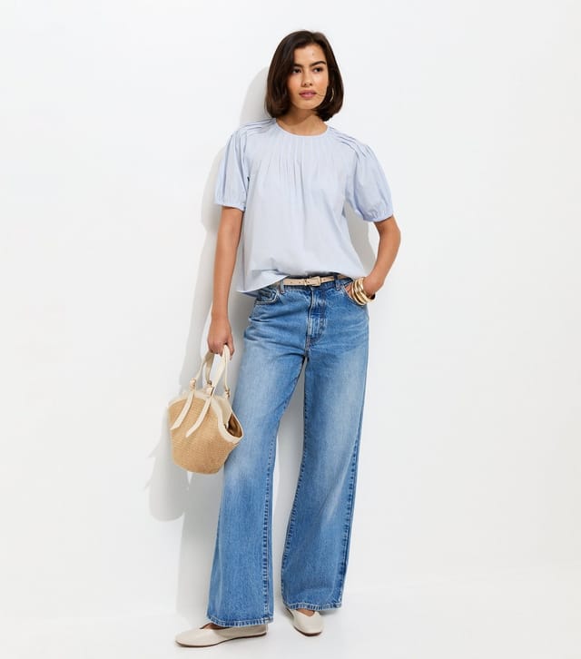 New Look Women's Light Blue Pintuck Poplin Blouse New Look - 2