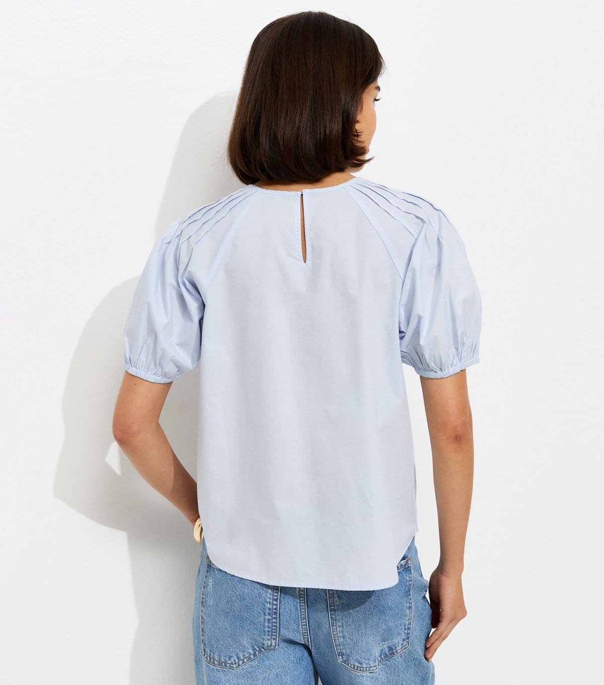 New Look Women's Light Blue Pintuck Poplin Blouse New Look - 4