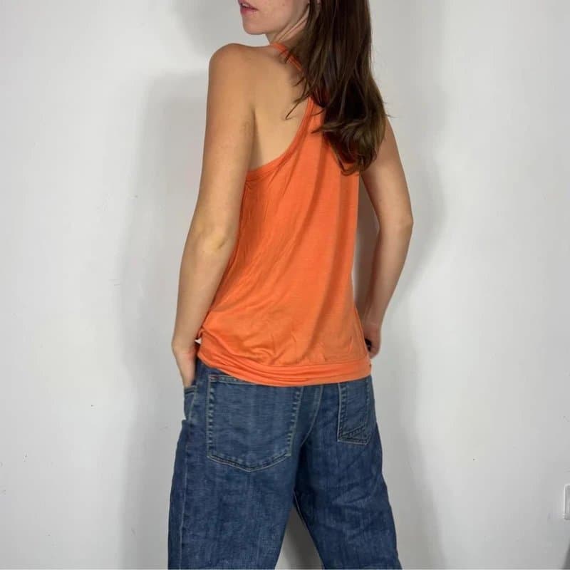 Topshop Orange halter tank top #y2k #summer