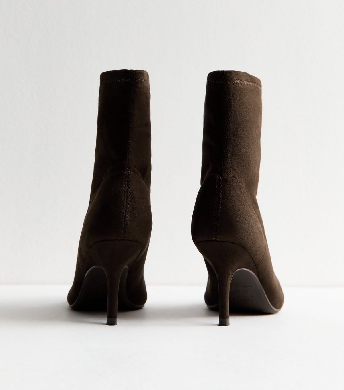 New Look Women's Brown Faux Suede Pointed Toe Sock Ankle Boots Vegan New Look - 4
