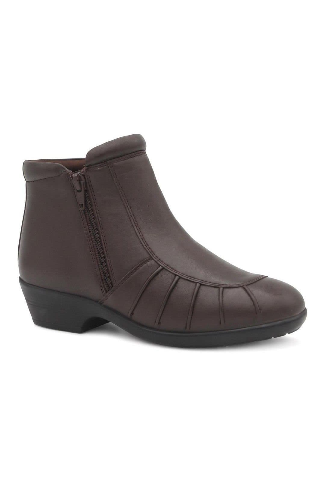 Pavers Pavers Women's Lightweight Leather Ankle Boots in Brown