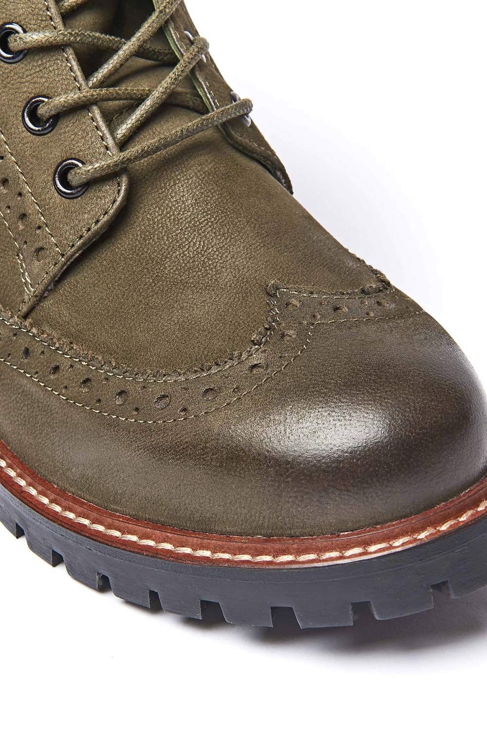 Moshulu Moshulu Women's 'Filico Warmlined' Brogue Leather Boot in Olive - 4