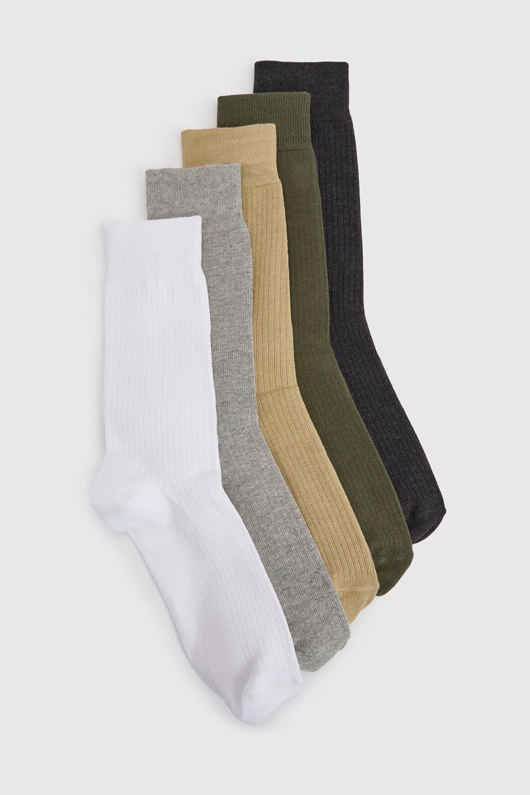 Burton Burton Men's Multi 5 Pack Plain Ribbed Socks