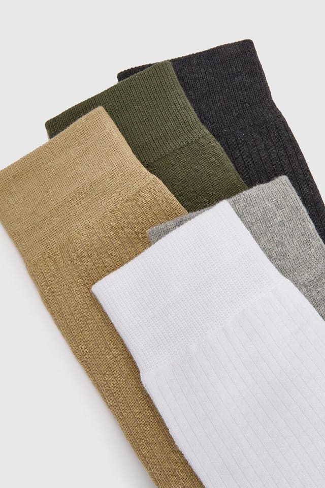 Burton Burton Men's Multi 5 Pack Plain Ribbed Socks - 2