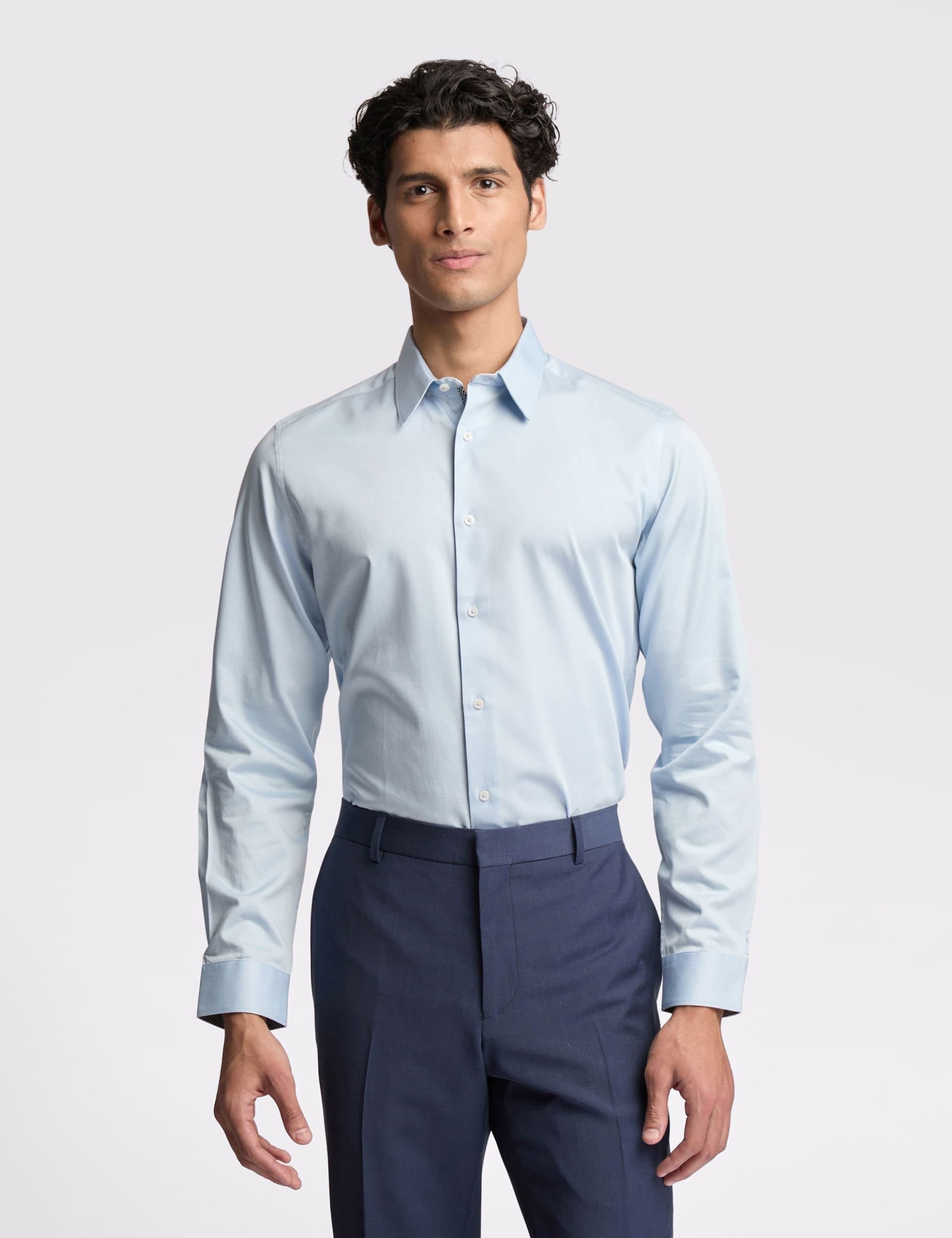 Ted Baker Ted Baker Men's Isla Core Ice Blue Slim Shirt