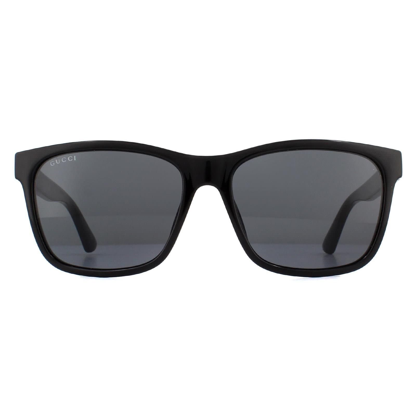 Gucci Gucci Men's Rectangle Black Grey Sunglasses