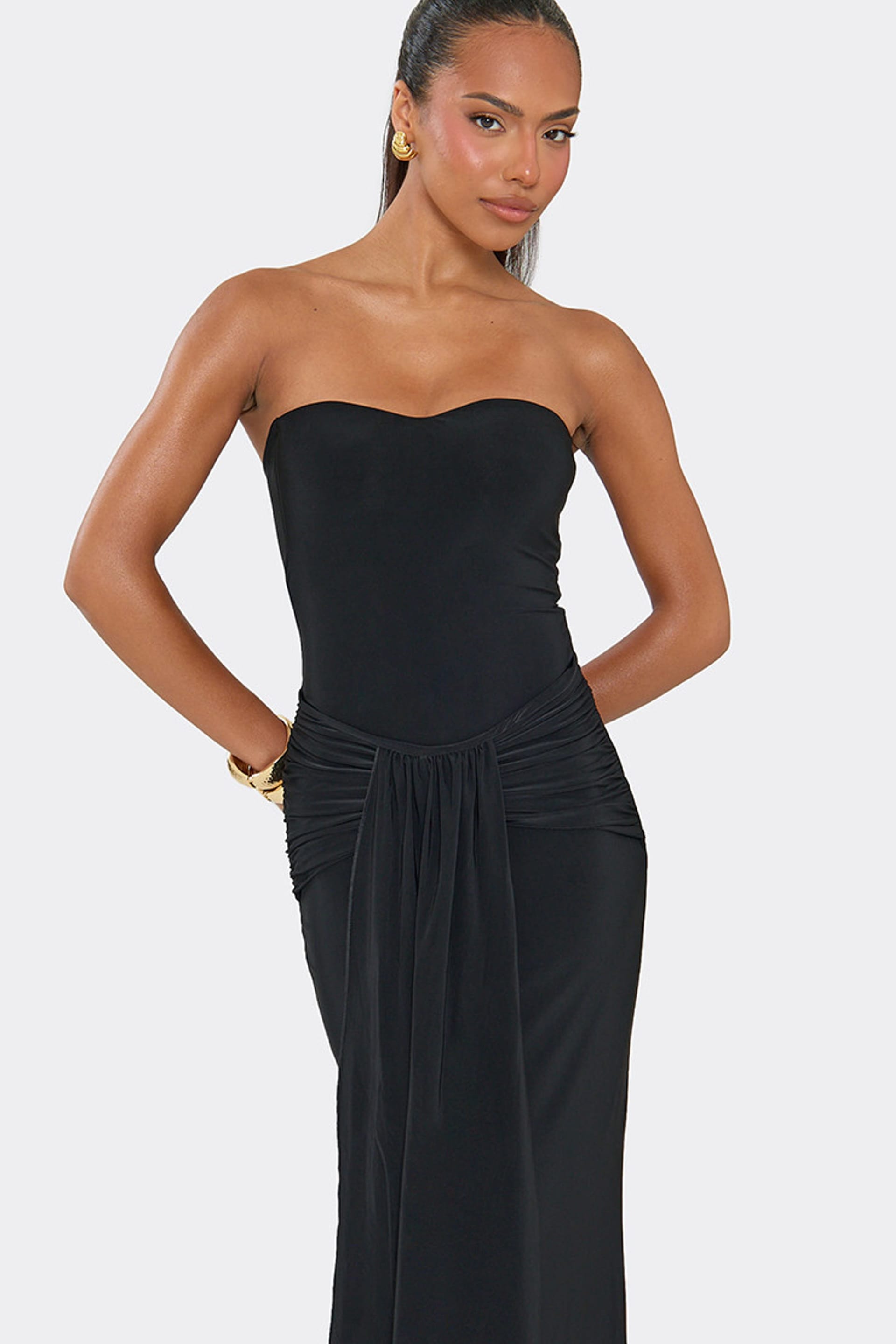 EGO EGO Women's Sleeveless Tie Maxi Dress in Black - 4