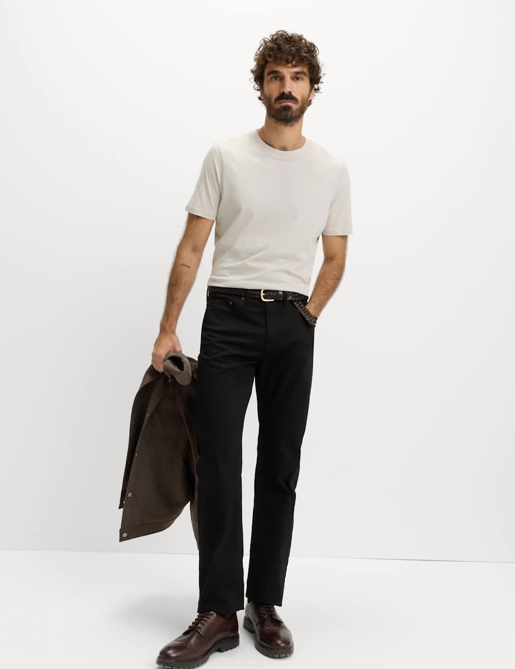 Marks & Spencer M&S Regular Fit Pure Cotton Crew Neck T-Shirt in Beige