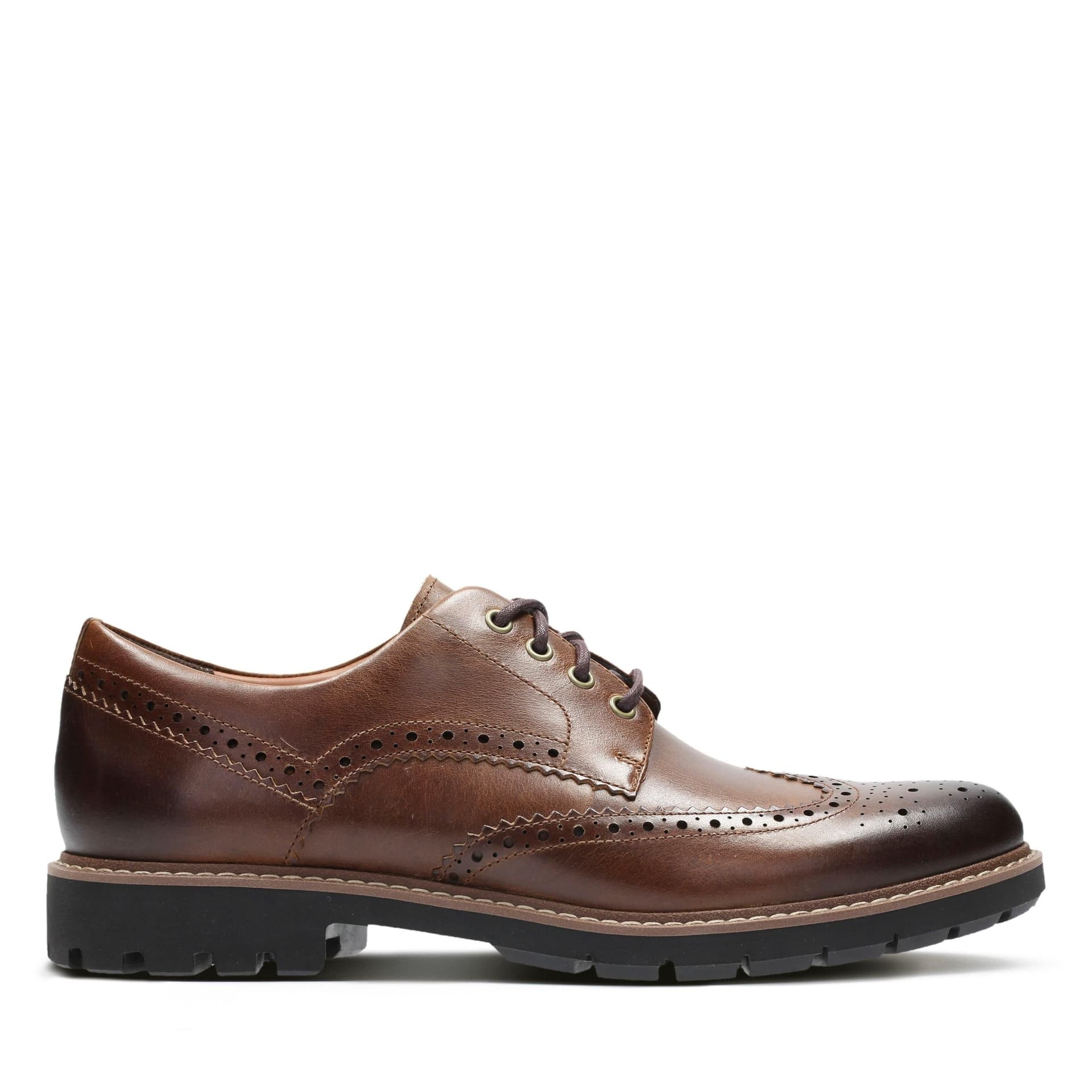 Clarks Clarks Men's Batcombe Wing Dark Tan Leather Brogues in Brown