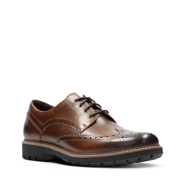 Clarks Clarks Men's Batcombe Wing Dark Tan Leather Brogues in Brown - 2