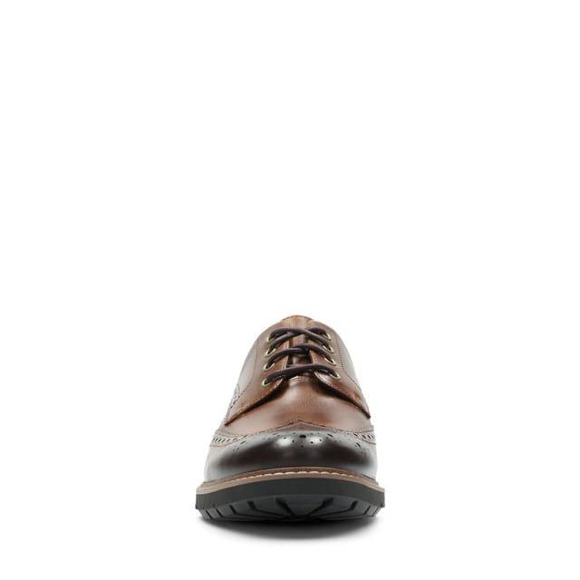 Clarks Clarks Men's Batcombe Wing Dark Tan Leather Brogues in Brown - 3