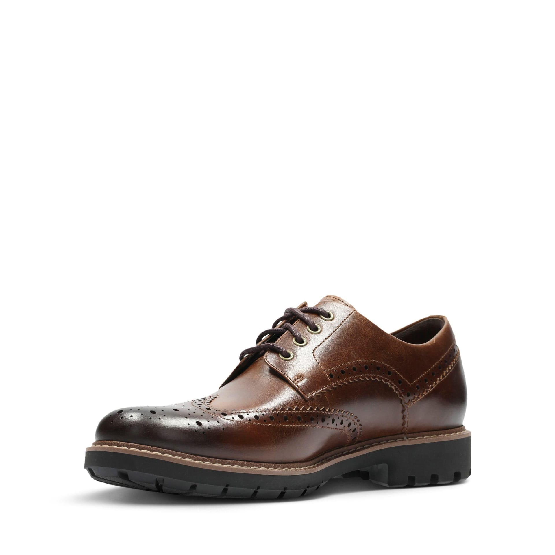 Clarks Clarks Men's Batcombe Wing Dark Tan Leather Brogues in Brown - 4