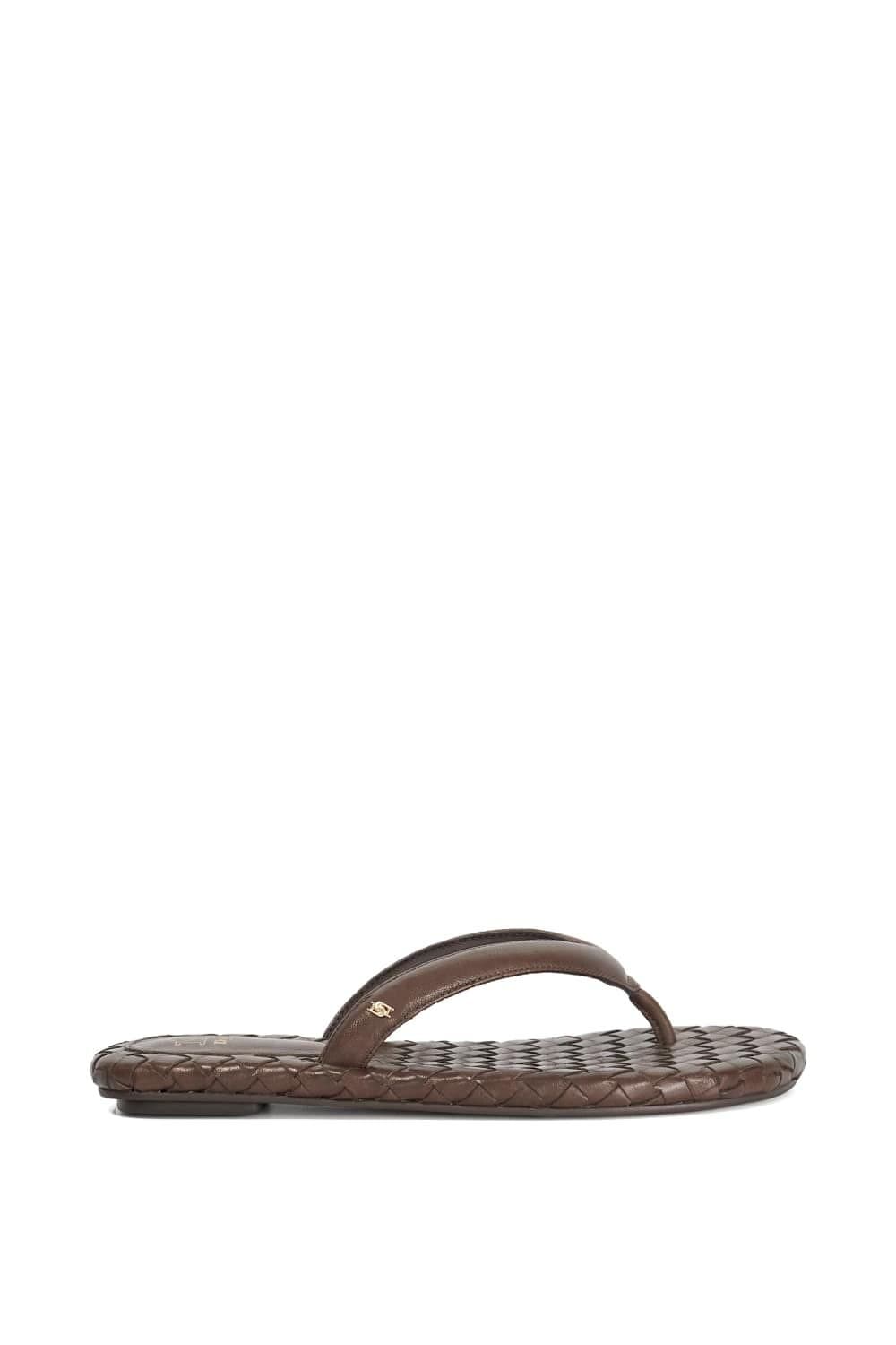 Dune London Dune London Brown Leather Flip-Flop Sandals