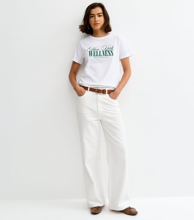 New Look Women's White New York Wellness Print Relaxed T-Shirt New Look - 2