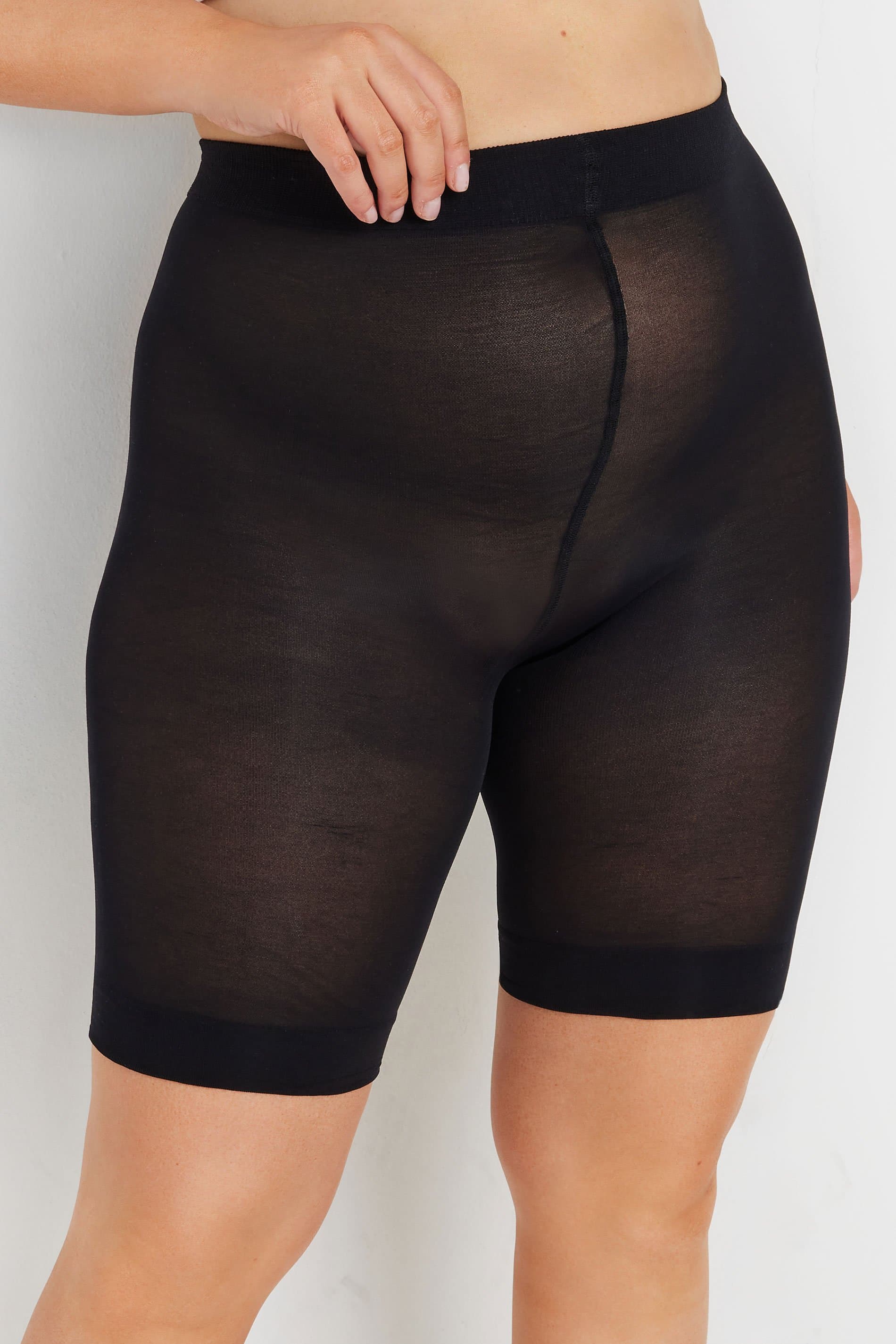 Yours Plus Size Black Anti Chafing High Waisted Shorts