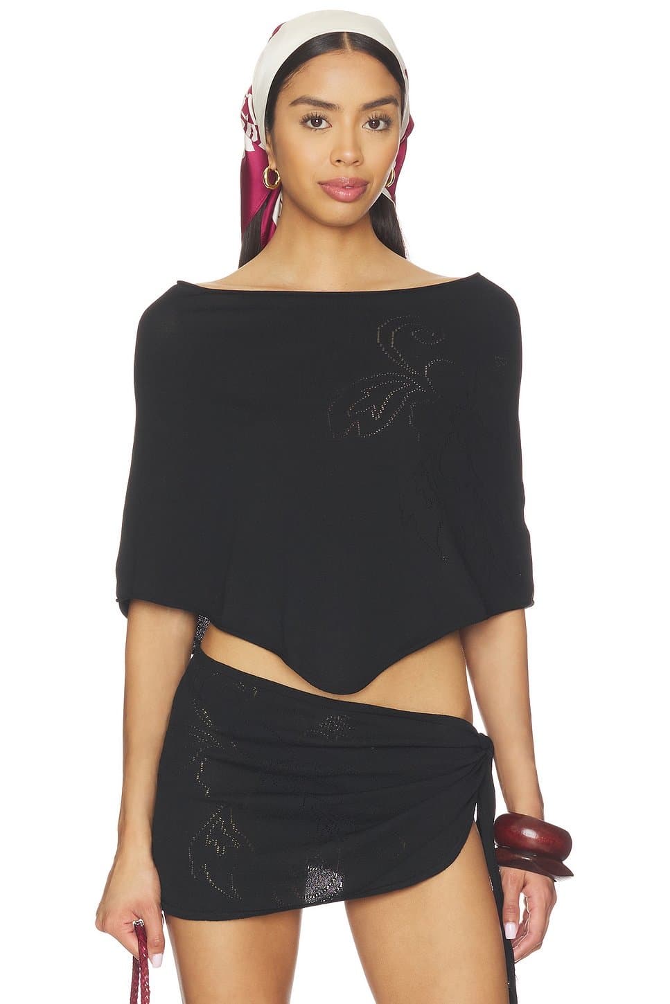 revolve Revolve Black Knit Poncho