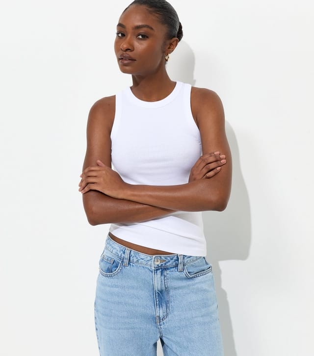 New Look Women's White Racer Back Vest Top New Look - 2
