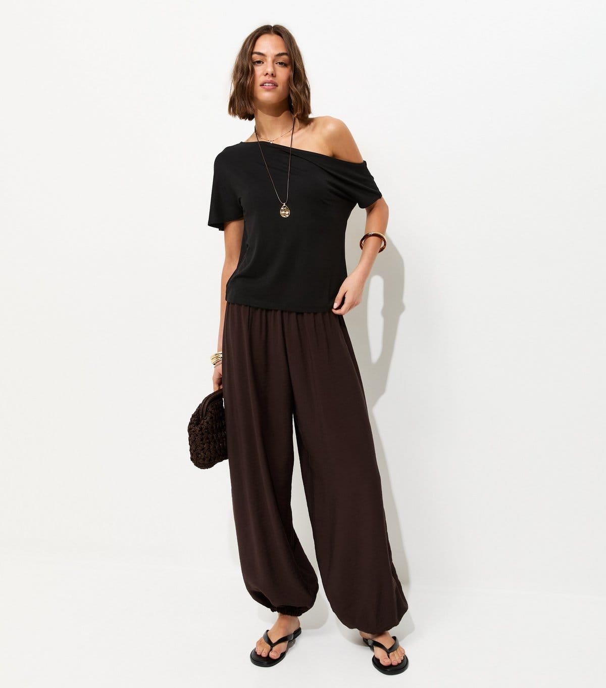 New Look Women's Black Jersey Off The Shoulder Top New Look - 4