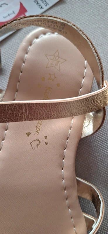 Matalan Girls sandals strappy buckle gold NEW UK 10