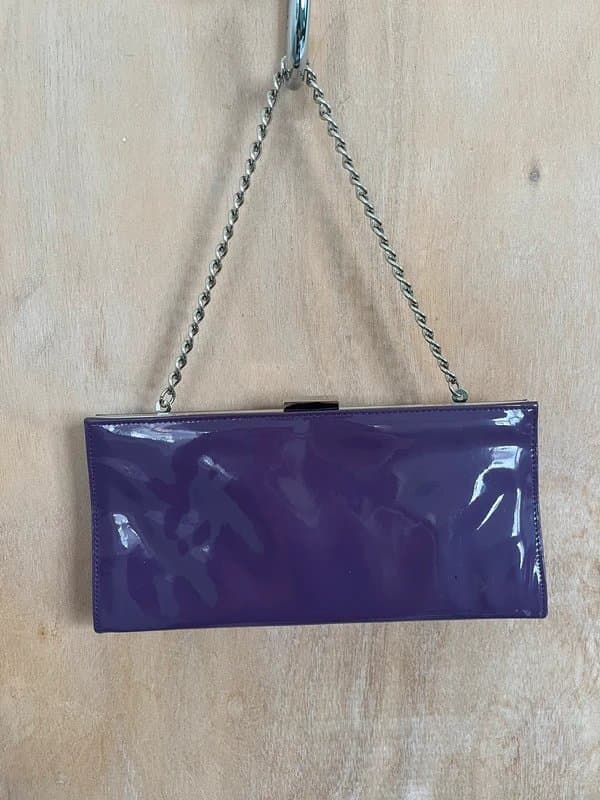 ASOS Design Purple patent leather clutch