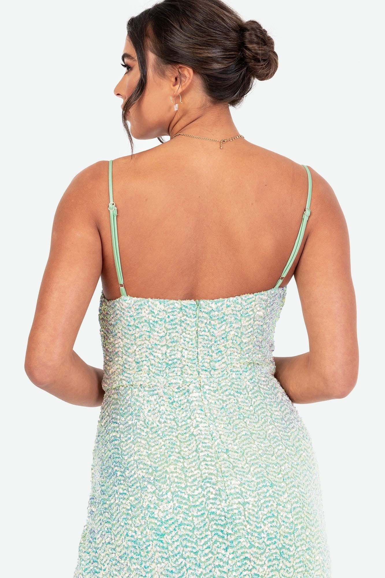 Maya Deluxe Maya Deluxe Women's Embellished Cami Cowl Neck Maxi Dress in Green - 4