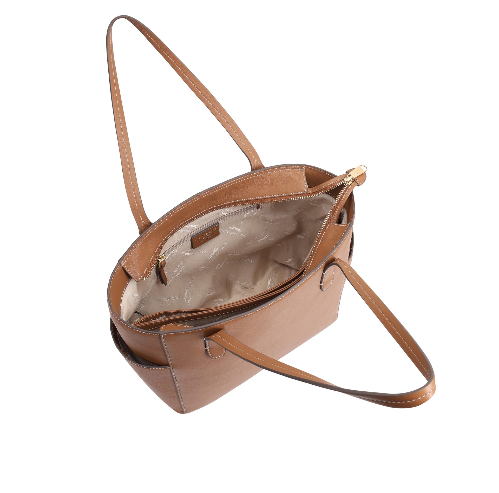 Paul Costelloe Paul Costelloe Women's Lucinda Leather Shoulder Bag in Light Tan - 4
