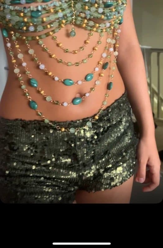 Bershka Bershka khaki sequin mini shorts