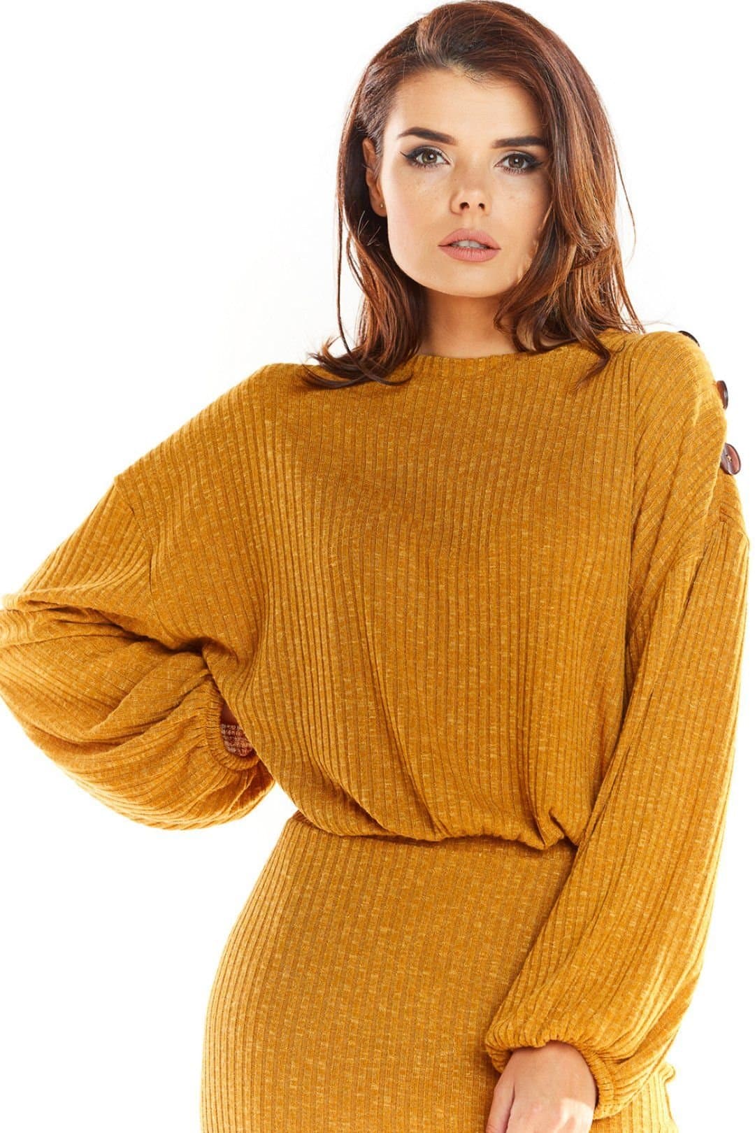 Love Lace Love Lace Mustard Kimono Sleeve Oversized Sweater