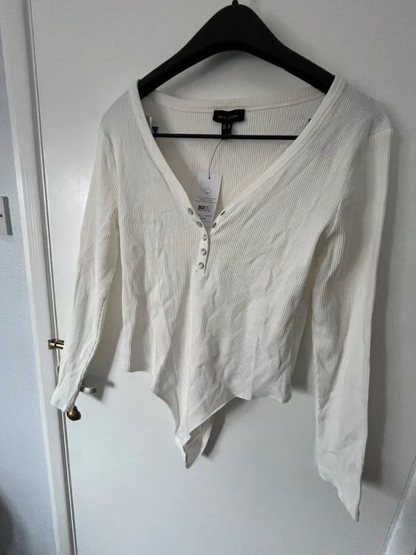 New Look White Ribbed Bodysuit