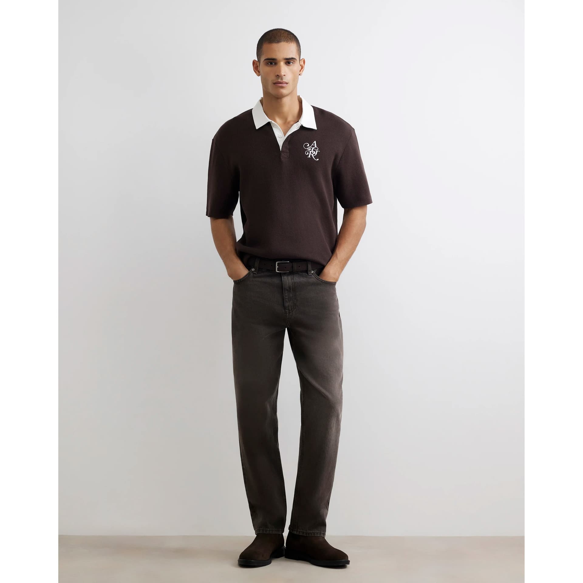 River Island Mens River Island Brown Straight Leg Jeans