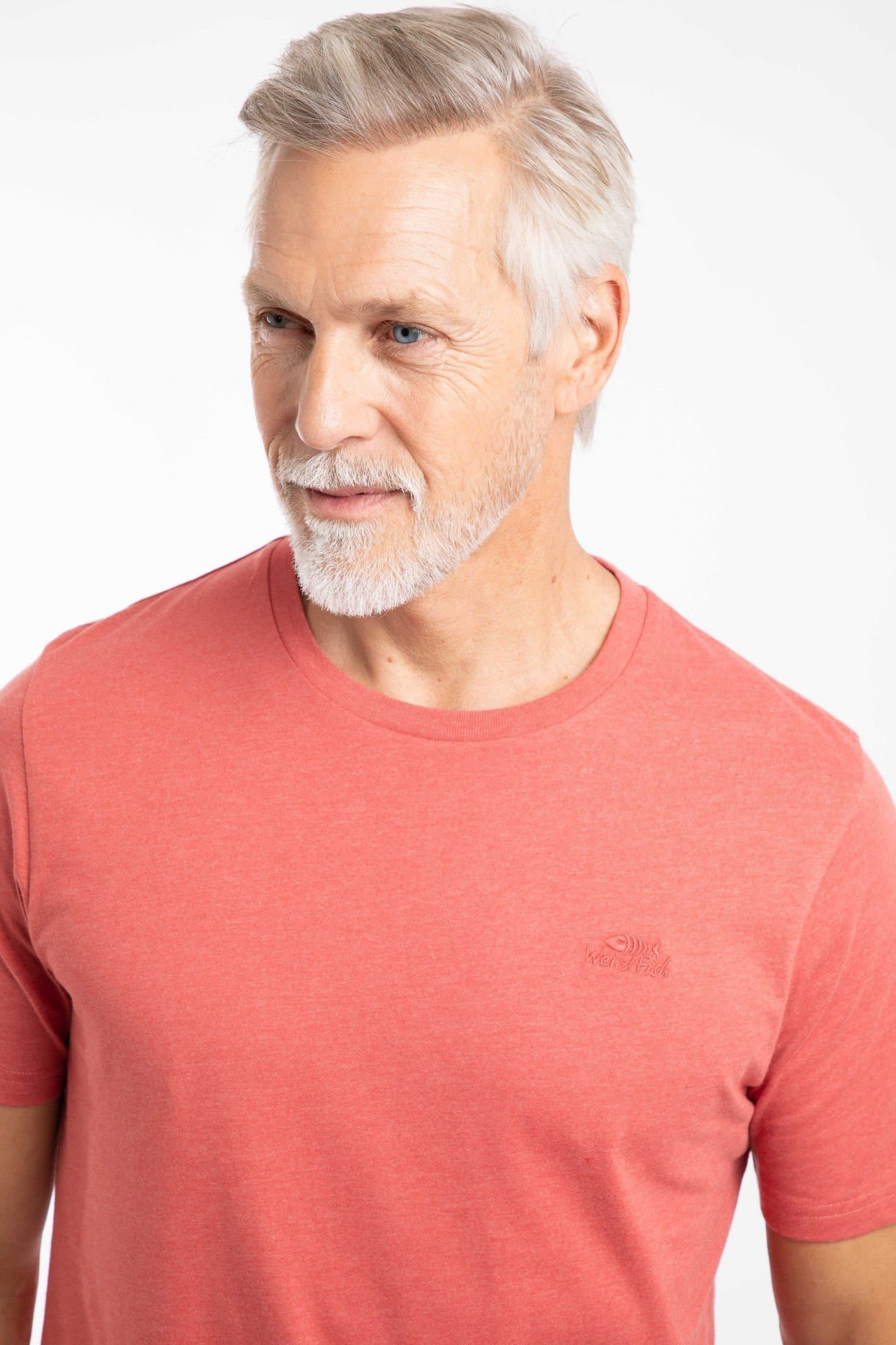 Weird Fish Weird Fish Men's Hooked Branded T-Shirt in Light Red