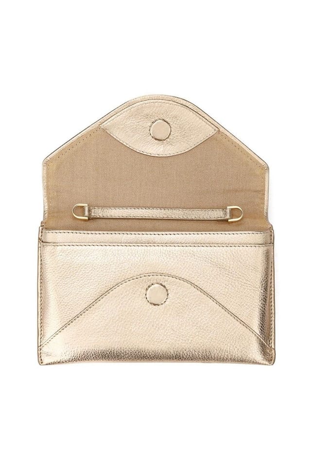 Jones Bootmaker Jones Bootmaker Women's Wuxi Leather Shoulder Bag in Gold - 2