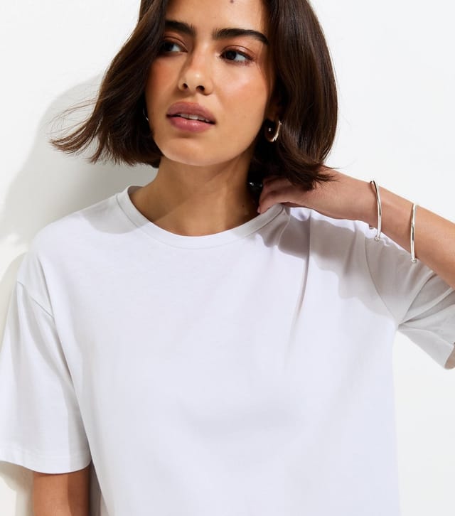 New Look Women's White Lace Boxy T-Shirt New Look - 2