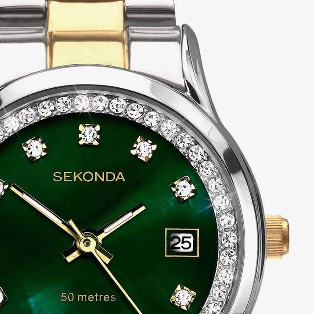 Sekonda Sekonda Women's Catherine Two Tone Green Watch Set 49038 in Silver - 3