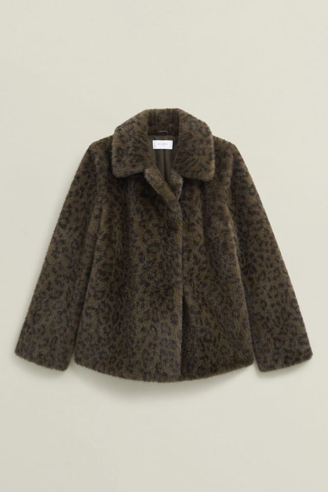 Hobbs London Hobbs London Women's Dania Leopard Coat in Dark Brown - 2