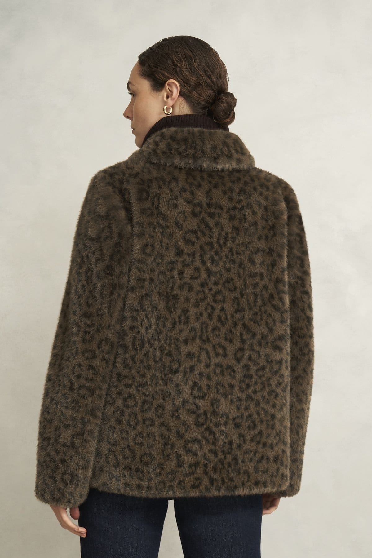 Hobbs London Hobbs London Women's Dania Leopard Coat in Dark Brown - 4