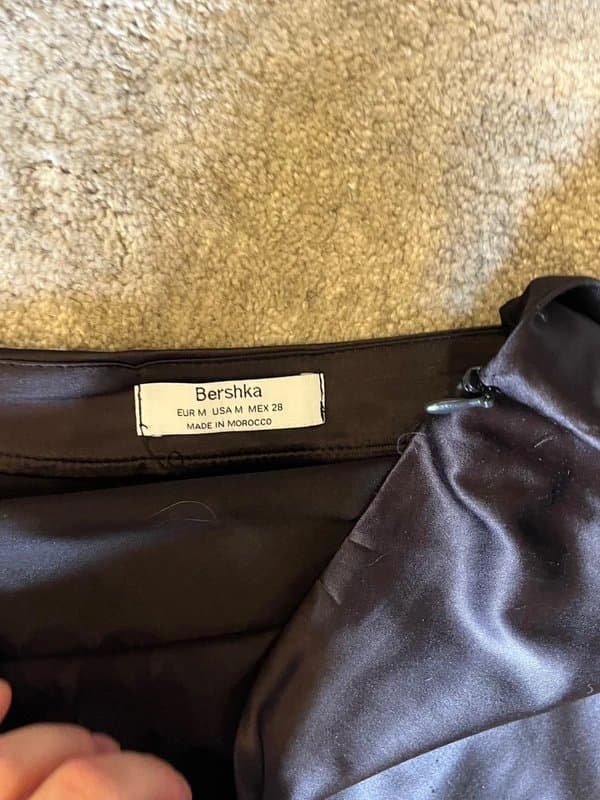 Bershka Black satin maxi skirt