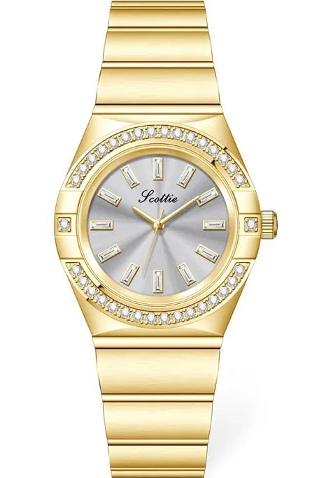 Emma Loves Diamonds Emma Loves Diamonds Women's Belgravia Watches Crystal Bezel Dress Watch with Silver Sunray Dial & Gold Bracelet Strap - 3