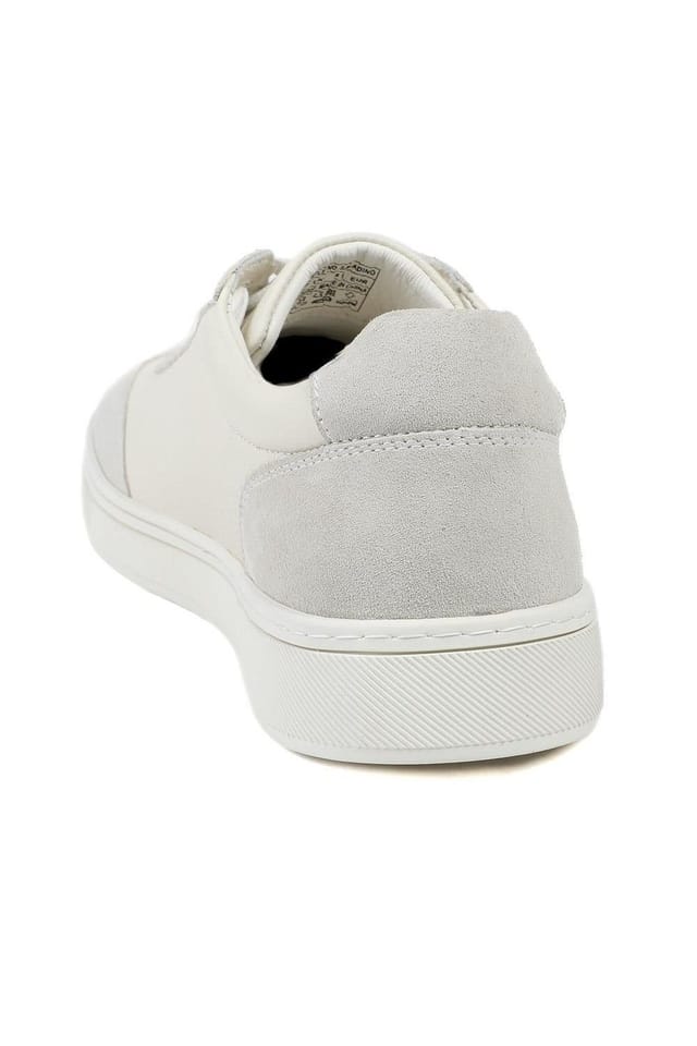 Jones Bootmaker Jones Bootmaker Men's Saladino Leather Lace Up Trainers in White - 3