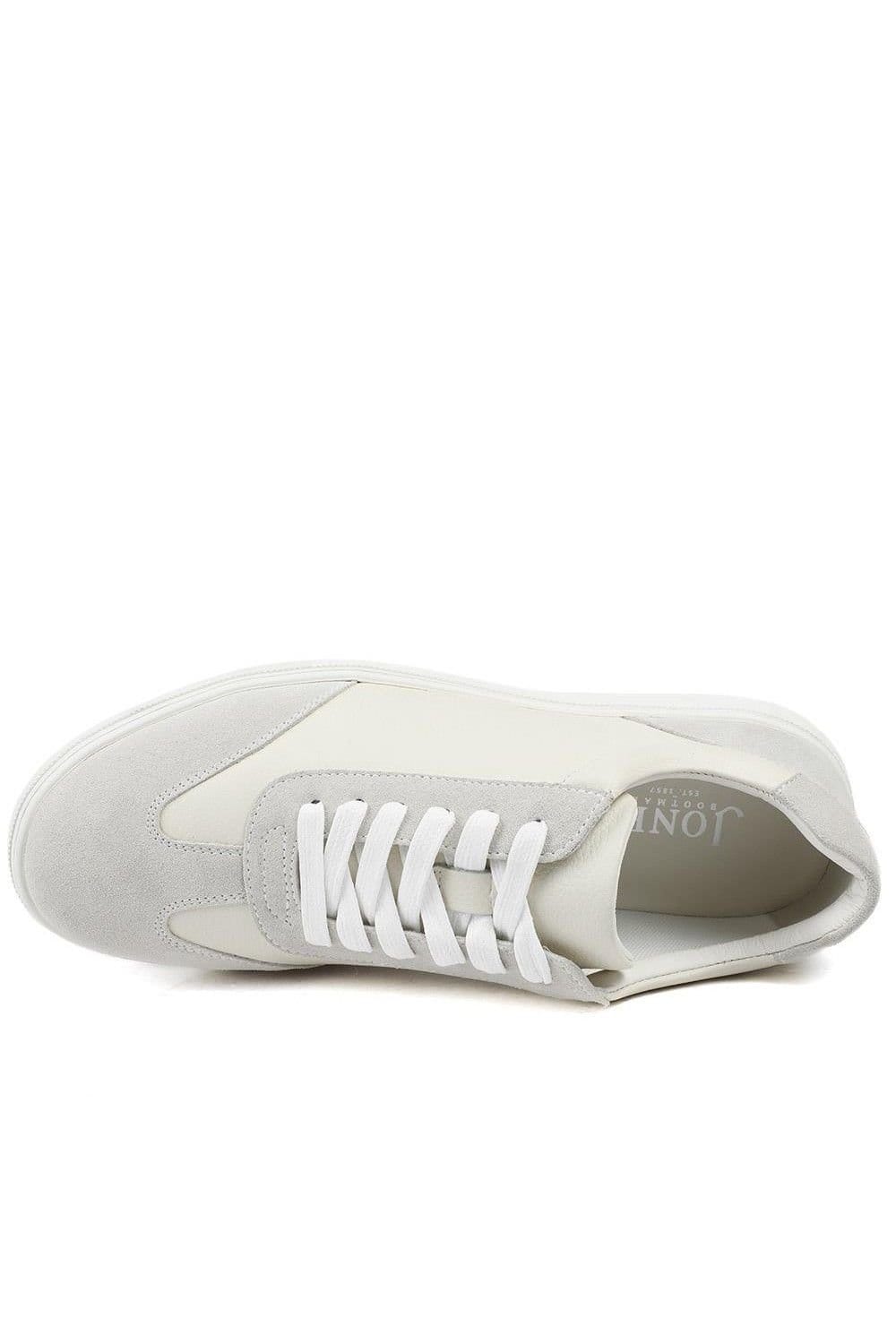 Jones Bootmaker Jones Bootmaker Men's Saladino Leather Lace Up Trainers in White - 4
