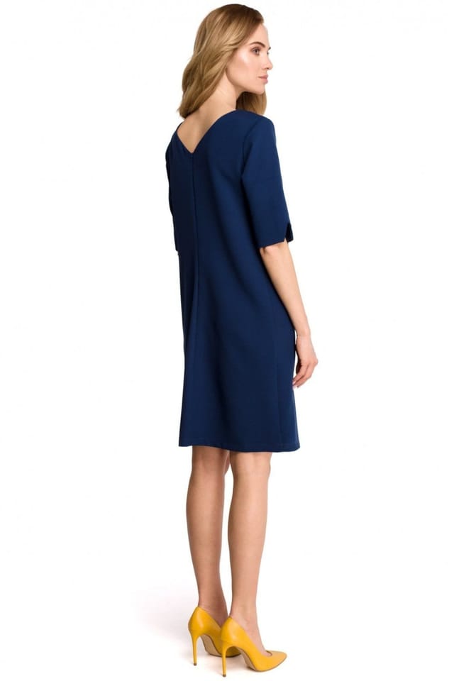 Love Lace Love Lace Women's Minimalist Back Neckline Day Dress in Blue - 2