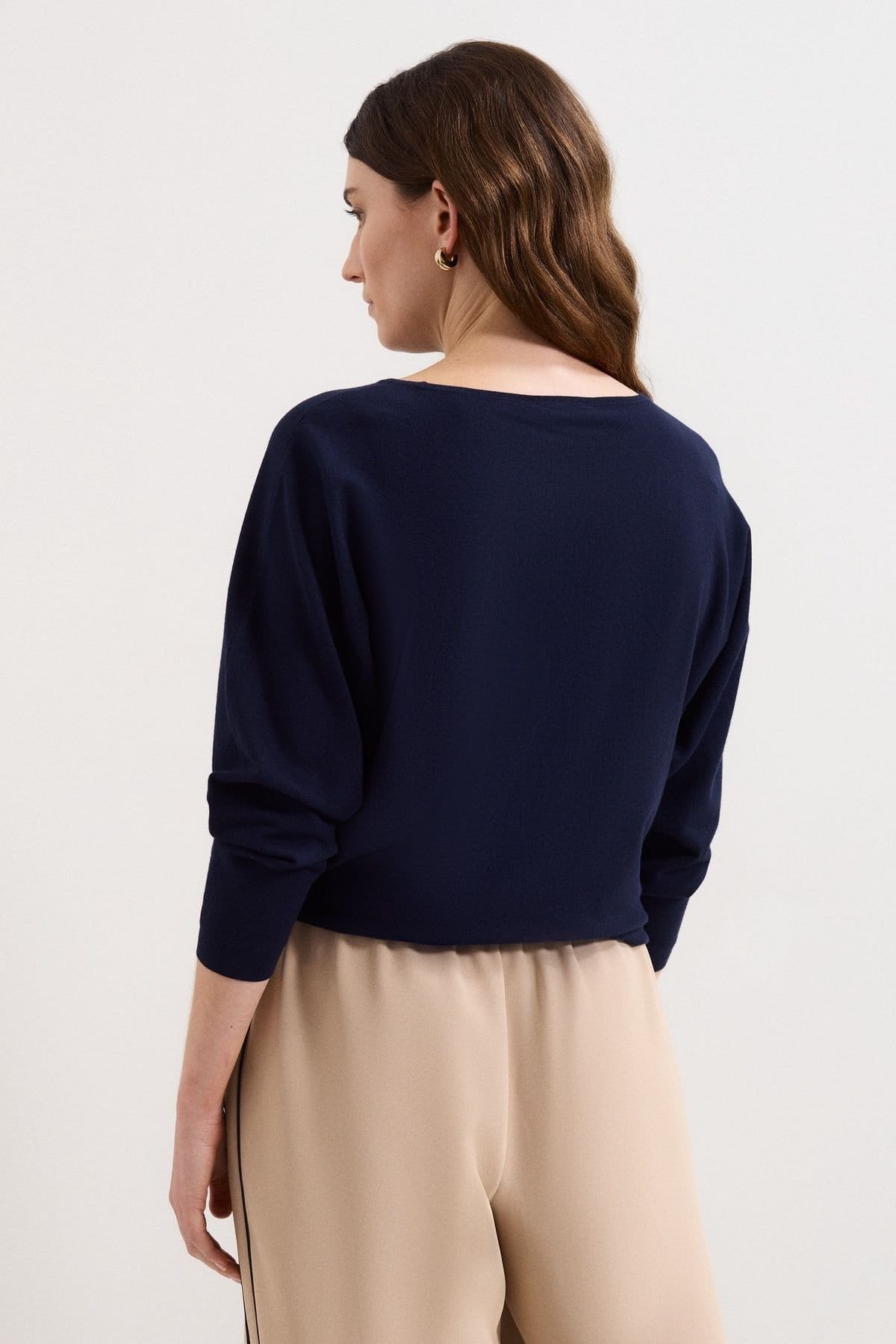 Phase Eight Phase Eight Women's Cristine Slash-Neck Knitted Jumper in Dark Navy - 4