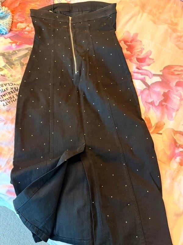 River Island River Island Denim Bandeau Studded Black Midi-Dress