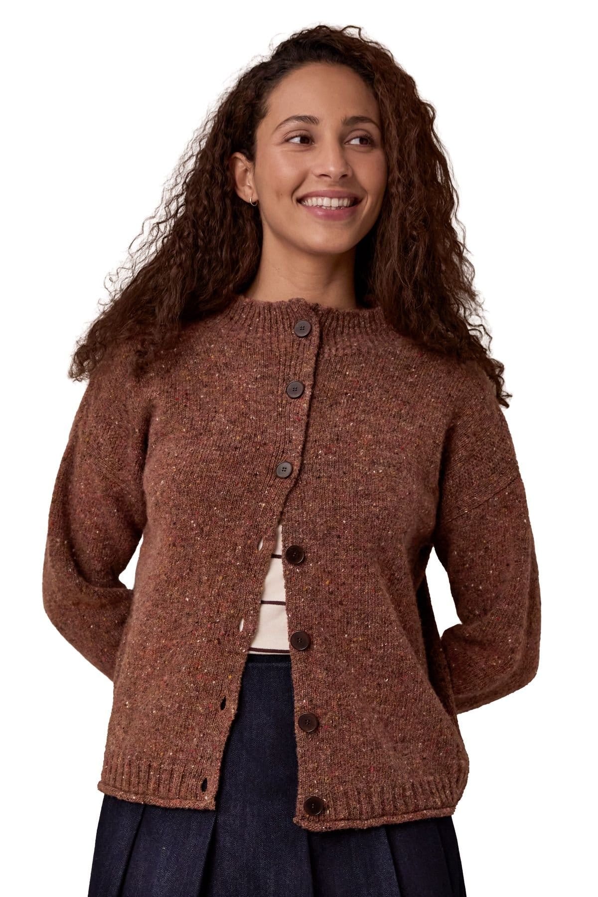 Celtic & Co Celtic & Co Women's Donegal Button Through Cardi in Maroon - 1