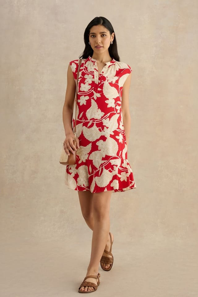 Hobbs London Hobbs London Women's Kesta Tunic Dress in Red - 3