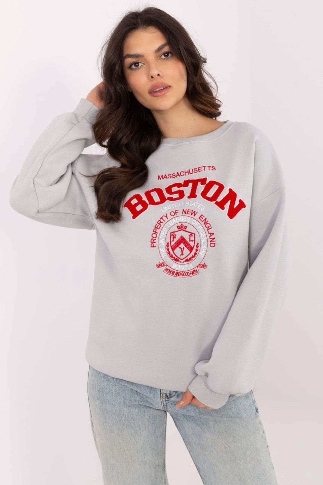 Love Lace Love Lace Women's Cotton Polyester Insulated Graphic Sweatshirt in Grey