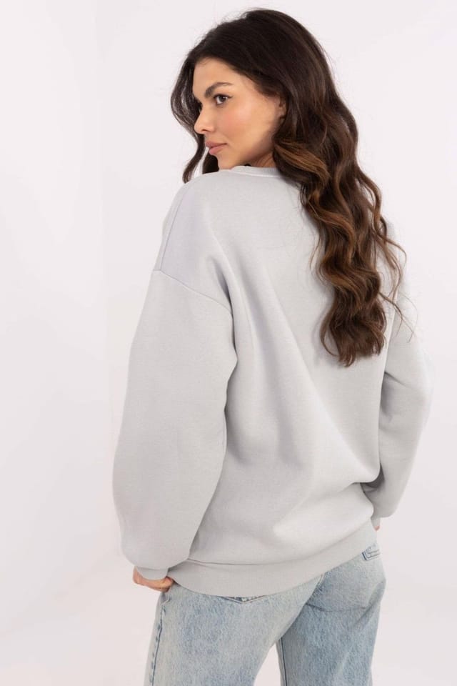 Love Lace Love Lace Women's Cotton Polyester Insulated Graphic Sweatshirt in Grey - 3