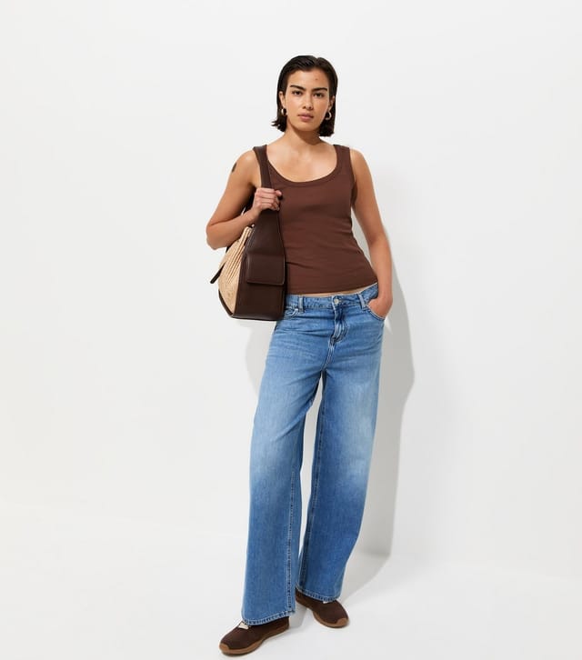 New Look Women's Dark Brown Wide Trim Scoop Vest Top New Look - 3